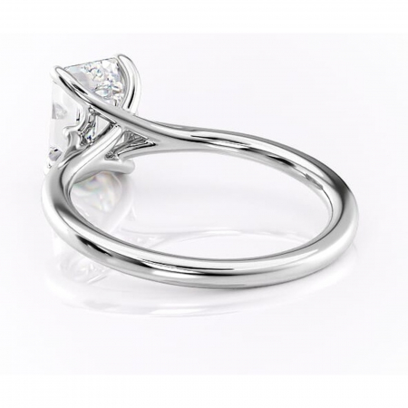 Inel de logodnă Charlotte din aur Alb 14kt cu moissanite tăietură smarald – Solitar rafinată pentru profil mediu | Personalizează și configurează gratuit online [3]