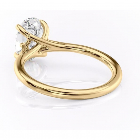 Inel de logodnă Charlotte din aur Galben 14kt cu moissanite tăietură ovală – Solitar rafinată pentru profil mediu | Personalizează și configurează gratuit online [3]