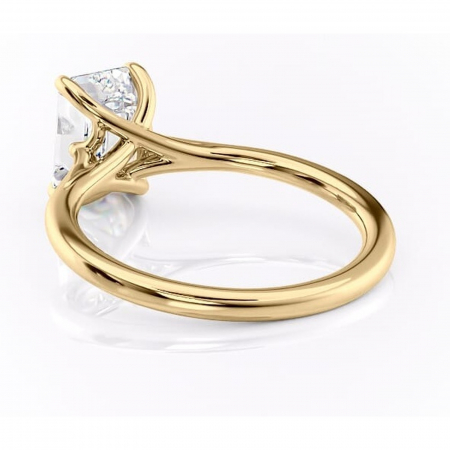 Inel de logodnă Charlotte din aur Galben 14kt cu moissanite tăietură smarald – Solitar rafinată pentru profil mediu | Personalizează și configurează gratuit online [3]