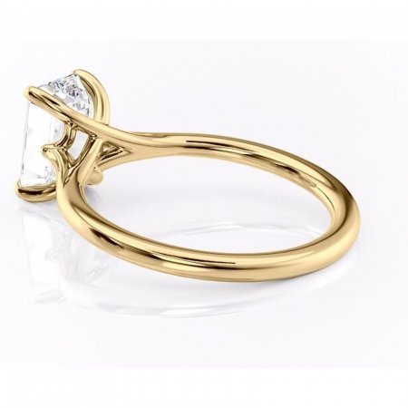 Inel de logodnă Charlotte din aur Galben 14kt cu moissanite tăietură smarald – Solitar rafinată pentru profil mediu | Personalizează și configurează gratuit online [4]