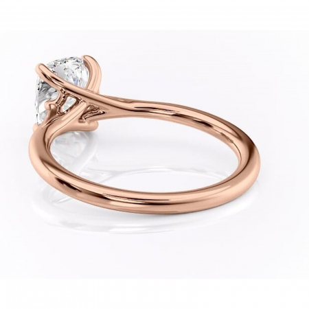Inel de logodnă Charlotte din aur Rose 14kt cu moissanite tăietură pernă – Solitar rafinată pentru profil mediu | Personalizează și configurează gratuit online [3]