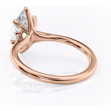 Inel de logodnă Charlotte din aur Rose 14kt cu moissanite tăietură marquise – Solitar rafinată pentru profil mediu | Personalizează și configurează gratuit online [3]