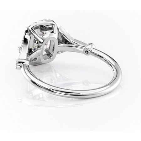 Inel de logodnă Citrina din aur Alb 14kt cu moissanite tăietură asscher – Halo rafinată pentru profil mediu | Personalizează și configurează gratuit online [3]