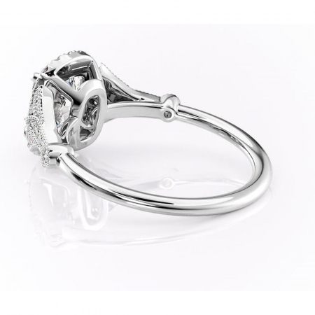 Inel de logodnă Citrina din aur Alb 14kt cu moissanite tăietură asscher – Halo rafinată pentru profil mediu | Personalizează și configurează gratuit online [4]