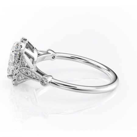 Inel de logodnă Citrina din aur Alb 14kt cu moissanite tăietură asscher – Halo rafinată pentru profil mediu | Personalizează și configurează gratuit online [5]