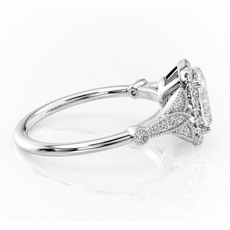 Inel de logodnă Citrina din aur Alb 14kt cu moissanite tăietură asscher – Halo rafinată pentru profil mediu | Personalizează și configurează gratuit online [1]