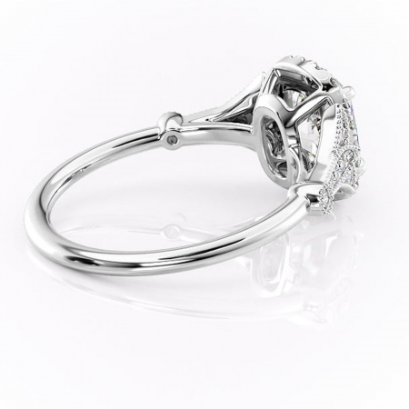 Inel de logodnă Citrina din aur Alb 14kt cu moissanite tăietură asscher – Halo rafinată pentru profil mediu | Personalizează și configurează gratuit online [2]