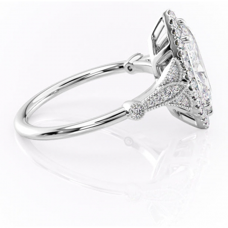 Inel de logodnă Citrina din aur Alb 14kt cu moissanite tăietură marquise – Halo rafinată pentru profil mediu | Personalizează și configurează gratuit online [1]