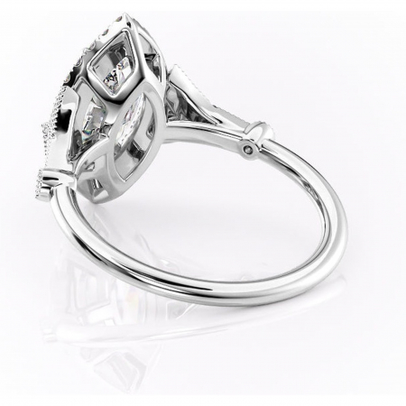 Inel de logodnă Citrina din aur Alb 14kt cu moissanite tăietură marquise – Halo rafinată pentru profil mediu | Personalizează și configurează gratuit online [3]
