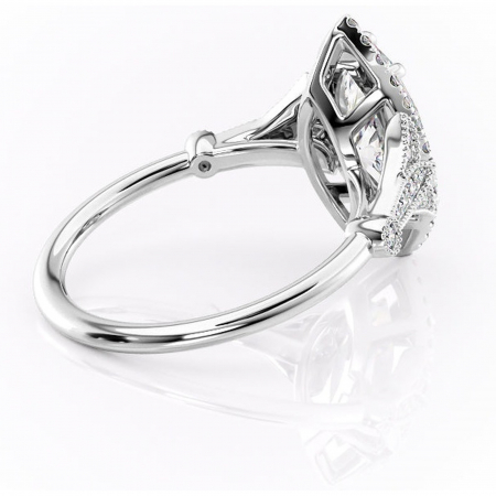 Inel de logodnă Citrina din aur Alb 14kt cu moissanite tăietură marquise – Halo rafinată pentru profil mediu | Personalizează și configurează gratuit online [2]