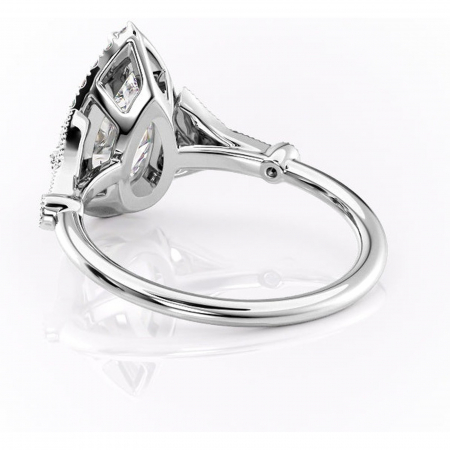 Inel de logodnă Citrina din aur Alb 18kt cu moissanite tăietură pară – Halo rafinată pentru profil mediu | Personalizează și configurează gratuit online [3]