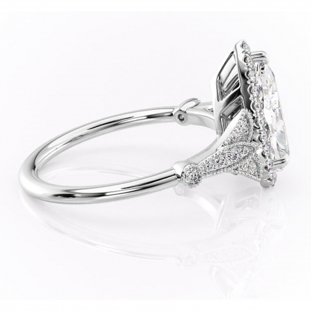 Inel de logodnă Citrina din aur Alb 18kt cu moissanite tăietură pară – Halo rafinată pentru profil mediu | Personalizează și configurează gratuit online [1]