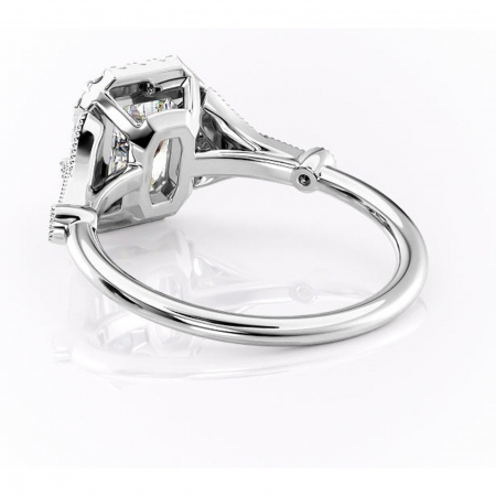 Inel de logodnă Citrina din aur Alb 18kt cu moissanite tăietură radiantă – Halo rafinată pentru profil mediu | Personalizează și configurează gratuit online [3]