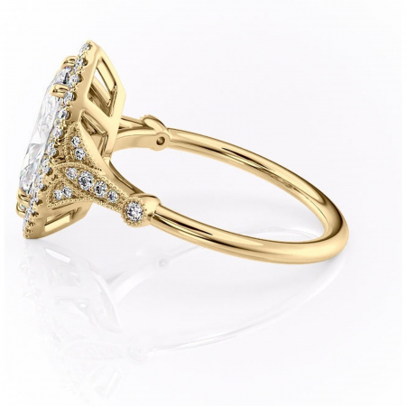 Inel de logodnă Citrina din aur Galben 18kt cu moissanite tăietură marquise – Halo rafinată pentru profil mediu | Personalizează și configurează gratuit online [5]