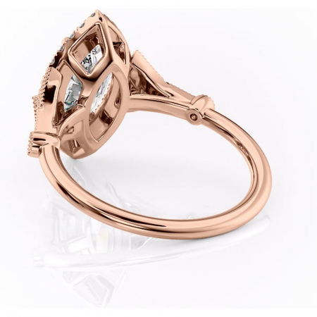 Inel de logodnă Citrina din aur Rose 14kt cu moissanite tăietură marquise – Halo rafinată pentru profil mediu | Personalizează și configurează gratuit online [3]
