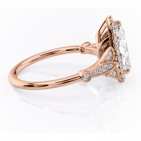 Inel de logodnă Citrina din aur Rose 14kt cu moissanite tăietură pară – Halo rafinată pentru profil mediu | Personalizează și configurează gratuit online [1]