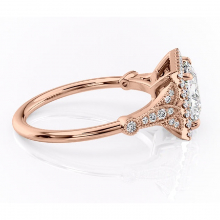 Inel de logodnă Citrina din aur Rose 14kt cu moissanite tăietură princess – Halo rafinată pentru profil mediu | Personalizează și configurează gratuit online [1]