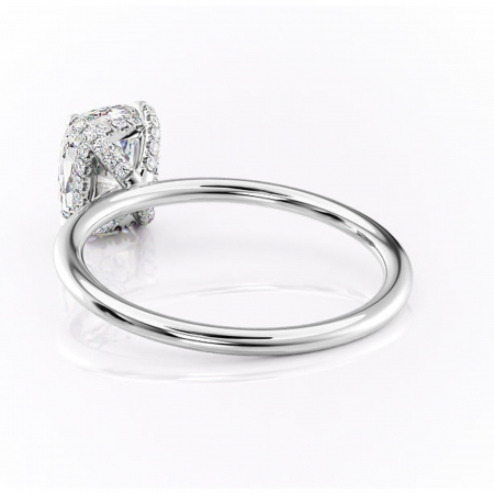 Inel de logodnă Clarabelle din aur Alb 14kt cu moissanite tăietură pernă – Solitar rafinată pentru profil înalt | Personalizează și configurează gratuit online [3]