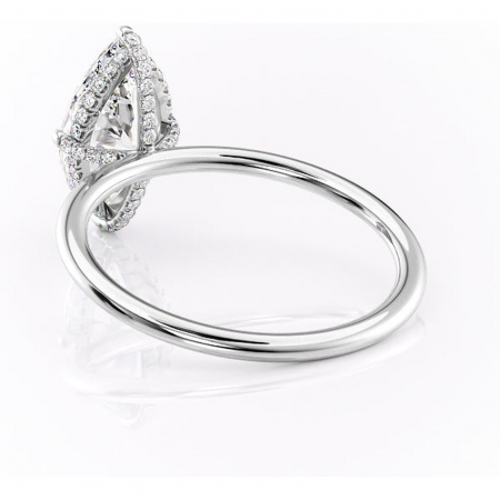 Inel de logodnă Clarabelle din aur Alb 14kt cu moissanite tăietură marquise – Solitar rafinată pentru profil înalt | Personalizează și configurează gratuit online [3]