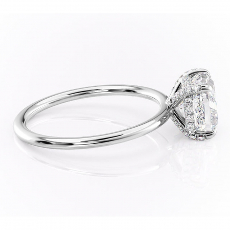 Inel de logodnă Clarabelle din aur Alb 14kt cu moissanite tăietură pernă – Solitar rafinată pentru profil înalt | Personalizează și configurează gratuit online [1]