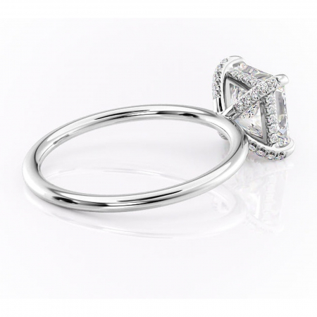 Inel de logodnă Clarabelle din aur Alb 14kt cu moissanite tăietură princess – Solitar rafinată pentru profil înalt | Personalizează și configurează gratuit online [2]