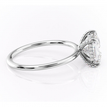 Inel de logodnă Clarabelle din aur Alb 14kt cu moissanite tăietură princess – Solitar rafinată pentru profil înalt | Personalizează și configurează gratuit online [1]