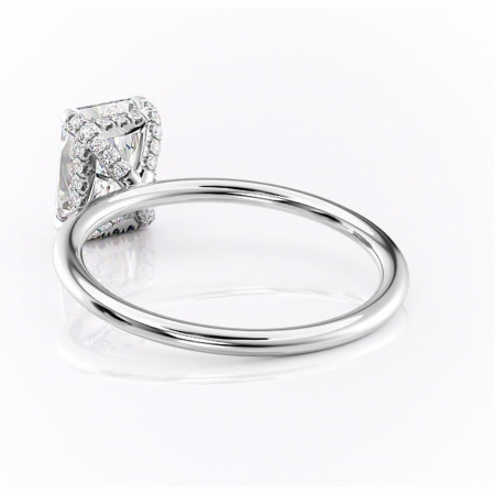 Inel de logodnă Clarabelle din aur Alb 14kt cu moissanite tăietură radiantă – Solitar rafinată pentru profil înalt | Personalizează și configurează gratuit online [3]