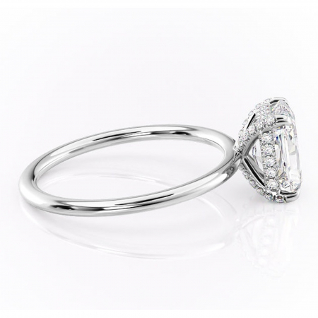 Inel de logodnă Clarabelle din aur Alb 14kt cu moissanite tăietură radiantă – Solitar rafinată pentru profil înalt | Personalizează și configurează gratuit online [1]