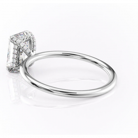 Inel de logodnă Clarabelle din aur Alb 14kt cu moissanite tăietură radiantă – Solitar rafinată pentru profil înalt | Personalizează și configurează gratuit online [4]