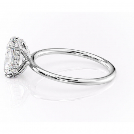 Inel de logodnă Clarabelle din aur Alb 14kt cu moissanite tăietură radiantă – Solitar rafinată pentru profil înalt | Personalizează și configurează gratuit online [5]