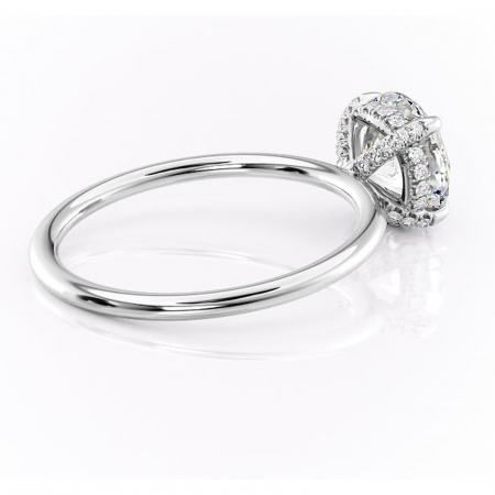 Inel de logodnă Clarabelle din aur Alb 14kt cu moissanite tăietură rotundă – Solitar rafinată pentru profil înalt | Personalizează și configurează gratuit online [2]