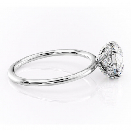 Inel de logodnă Clarabelle din aur Alb 14kt cu moissanite tăietură rotundă – Solitar rafinată pentru profil înalt | Personalizează și configurează gratuit online [1]