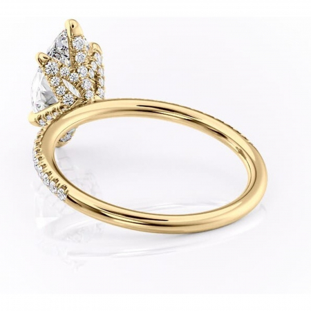 Inel de logodnă Cleo din aur Galben 14kt cu moissanite tăietură marquise – Montură pavé rafinată pentru profil înalt | Personalizează și configurează gratuit online [3]