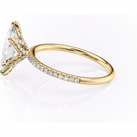 Inel de logodnă Cleo din aur Galben 14kt cu moissanite tăietură marquise – Montură pavé rafinată pentru profil înalt | Personalizează și configurează gratuit online [5]
