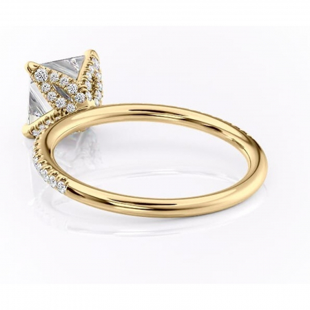 Inel de logodnă Cleo din aur Galben 14kt cu moissanite tăietură princess – Montură pavé rafinată pentru profil înalt | Personalizează și configurează gratuit online [3]
