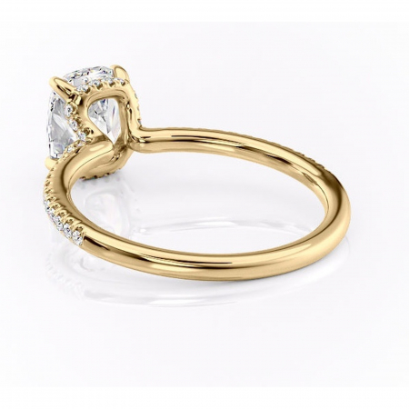 Inel de logodnă Coraline din aur Galben 14kt cu moissanite tăietură asscher – Montură pavé rafinată pentru profil înalt | Personalizează și configurează gratuit online [3]