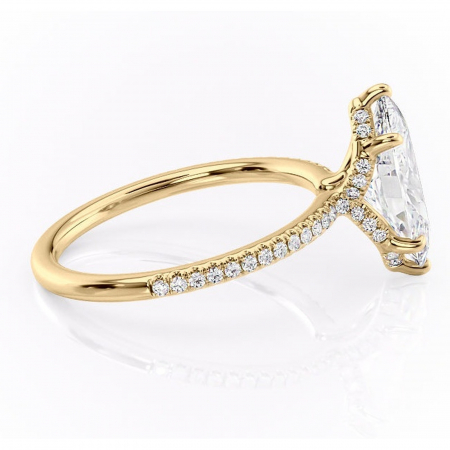 Inel de logodnă Coraline din aur Galben 18kt cu moissanite tăietură marquise – Montură pavé rafinată pentru profil înalt | Personalizează și configurează gratuit online [1]