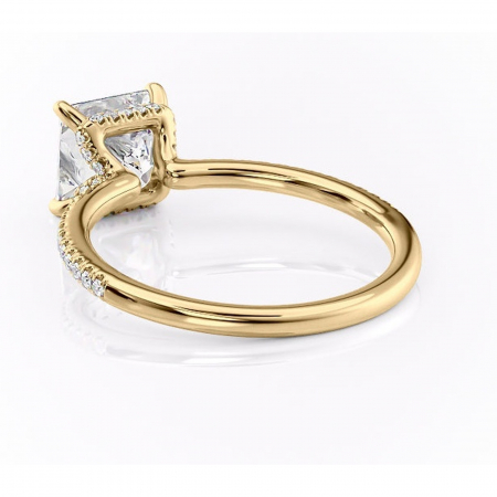 Inel de logodnă Coraline din aur Galben 14kt cu moissanite tăietură princess – Montură pavé rafinată pentru profil înalt | Personalizează și configurează gratuit online [3]