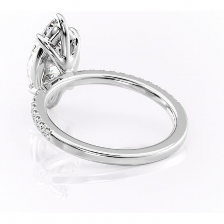 Inel de logodnă Cordelia din aur Alb 14kt cu moissanite tăietură marquise – Profil pătrat rafinată pentru profil înalt | Personalizează și configurează gratuit online [3]