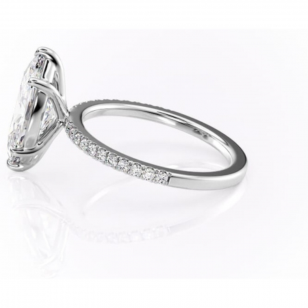 Inel de logodnă Cordelia din aur Alb 14kt cu moissanite tăietură marquise – Profil pătrat rafinată pentru profil înalt | Personalizează și configurează gratuit online [5]