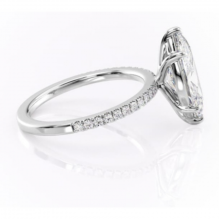 Inel de logodnă Cordelia din aur Alb 14kt cu moissanite tăietură marquise – Profil pătrat rafinată pentru profil înalt | Personalizează și configurează gratuit online [1]