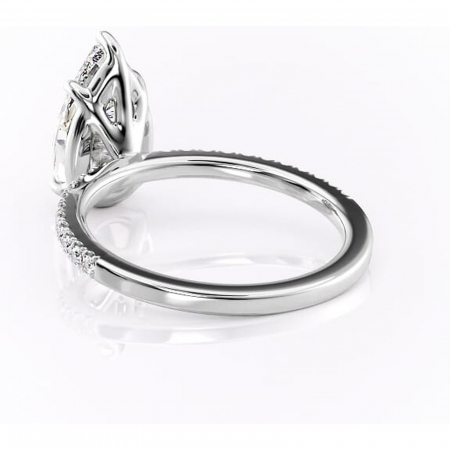 Inel de logodnă Cordelia din aur Alb 14kt cu moissanite tăietură pară – Profil pătrat rafinată pentru profil înalt | Personalizează și configurează gratuit online [3]