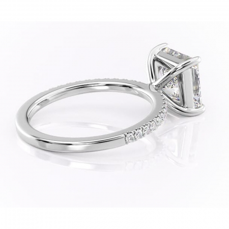 Inel de logodnă Cordelia din aur Alb 18kt cu moissanite tăietură princess – Profil pătrat rafinată pentru profil înalt | Personalizează și configurează gratuit online [2]