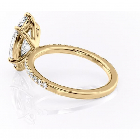 Inel de logodnă Cordelia din aur Galben 14kt cu moissanite tăietură marquise – Profil pătrat rafinată pentru profil înalt | Personalizează și configurează gratuit online [4]