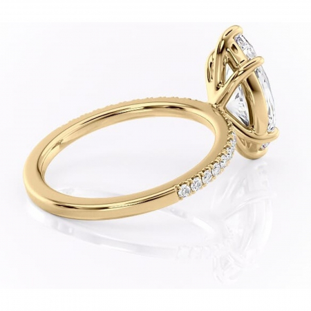 Inel de logodnă Cordelia din aur Galben 14kt cu moissanite tăietură marquise – Profil pătrat rafinată pentru profil înalt | Personalizează și configurează gratuit online [2]