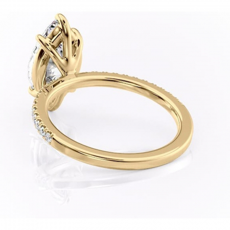 Inel de logodnă Cordelia din aur Galben 14kt cu moissanite tăietură marquise – Profil pătrat rafinată pentru profil înalt | Personalizează și configurează gratuit online [3]