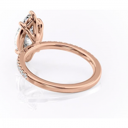 Inel de logodnă Cordelia din aur Rose 14kt cu moissanite tăietură marquise – Profil pătrat rafinată pentru profil înalt | Personalizează și configurează gratuit online [3]