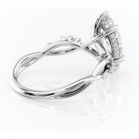 Inel de logodnă Crystal din aur Alb 14kt cu moissanite tăietură marquise – Pietre laterale rafinată pentru profil mediu | Personalizează și configurează gratuit online [2]