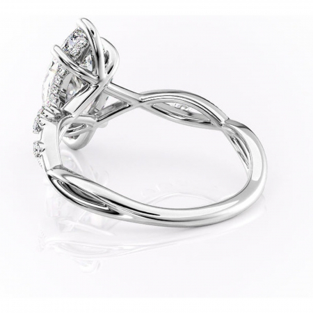 Inel de logodnă Crystal din aur Alb 14kt cu moissanite tăietură marquise – Pietre laterale rafinată pentru profil mediu | Personalizează și configurează gratuit online [3]