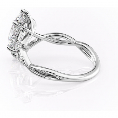 Inel de logodnă Crystal din aur Alb 14kt cu moissanite tăietură marquise – Pietre laterale rafinată pentru profil mediu | Personalizează și configurează gratuit online [4]